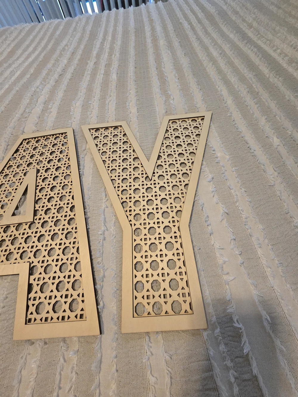 Decorative Beige 'PLAY' Wall Letter Art - Elegant Cutout Design